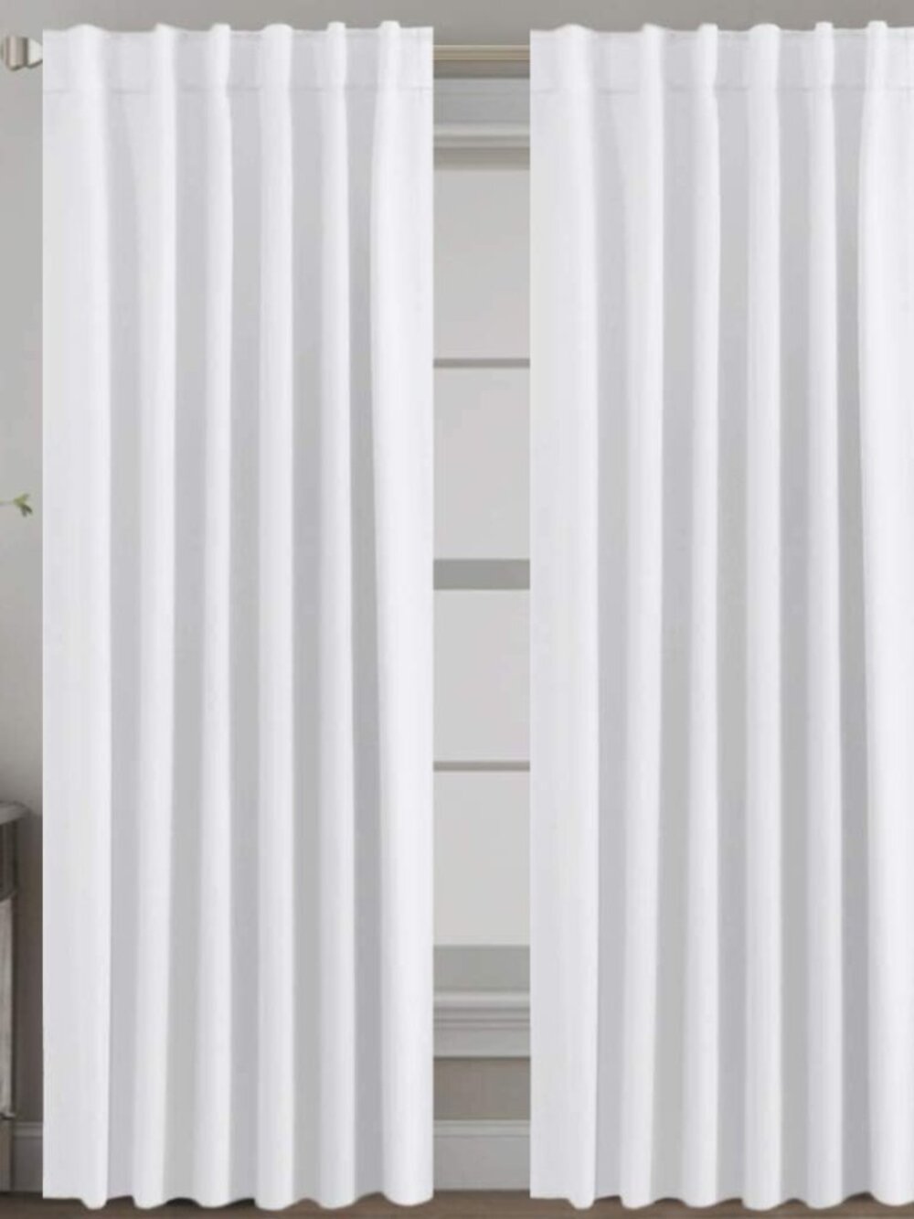 White Curtains Thermal Insulated Window Treatment Panels Room Darkening Privacy
